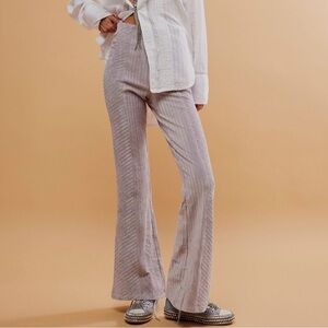 Free People Slim Pull-On Velvet Flare Pants